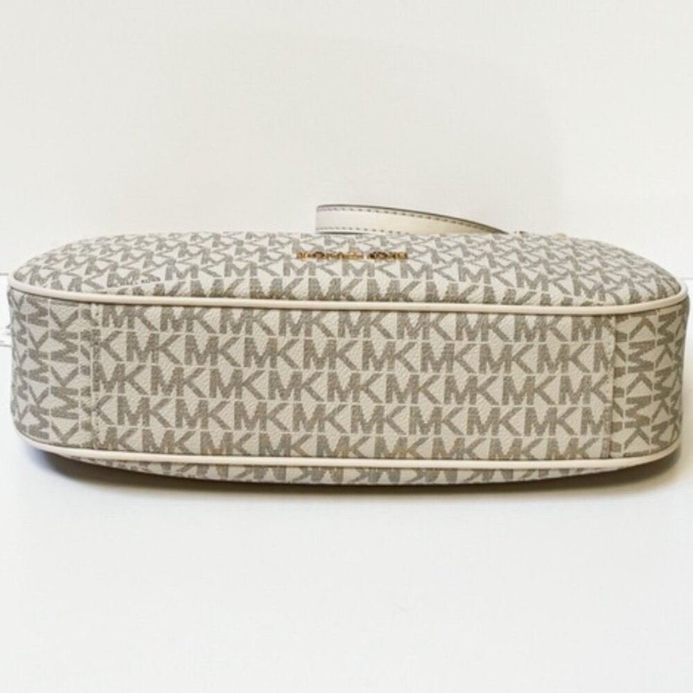 Michael Kors Cora LG Pouchette Shoulder Crossbody Bag MK Light Cream - Picture 3 of 4